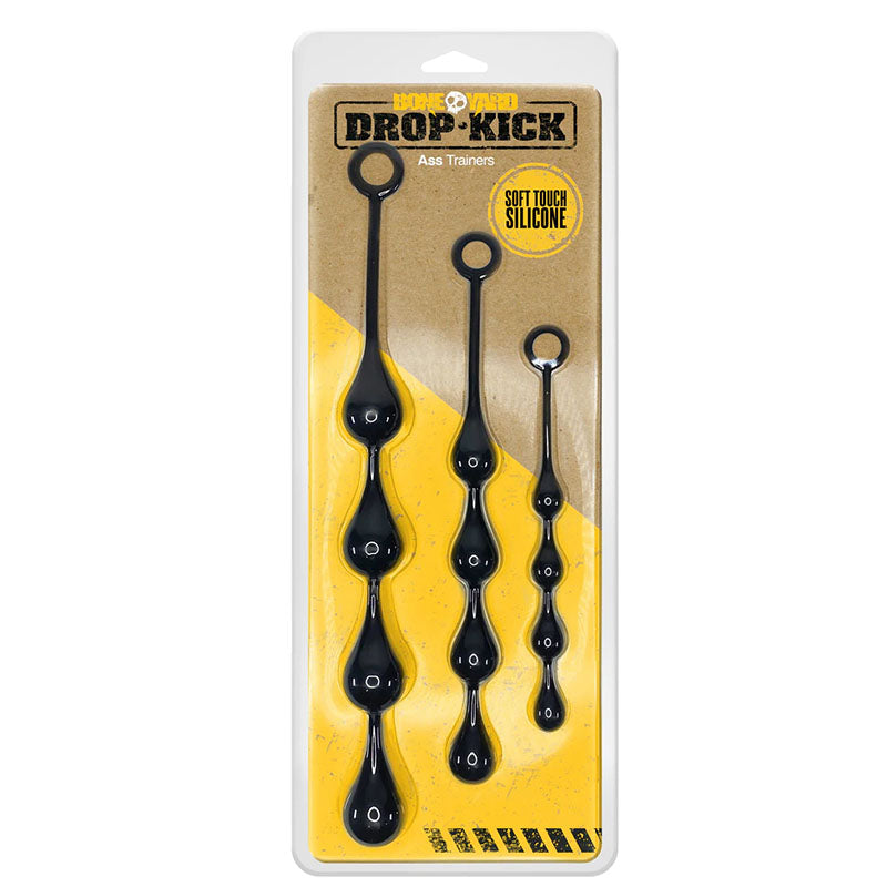 Boneyard Drop-Kick Ass Trainers - Black Anal Beads - Set of 3 Sizes - Hush Store Sydney 