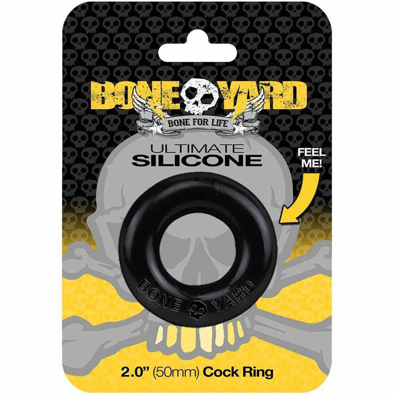 Boneyard Ultimate Silicone Ring Black - Black 50mm Cock Ring - Hush Store Sydney 