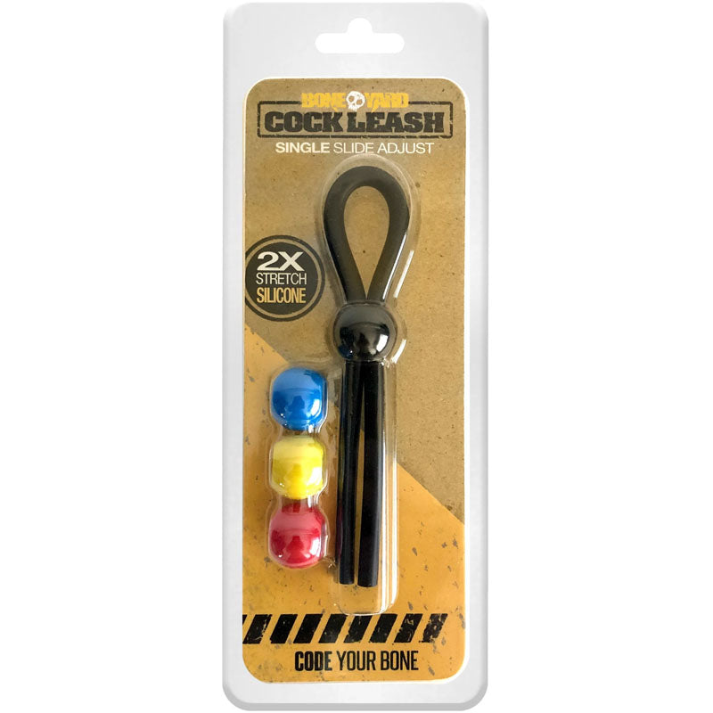 Boneyard Cock Leash Single - Black Adjustable Cock Lasso Ring - Hush Store Sydney 