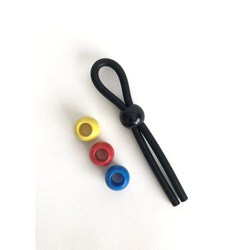 Boneyard Cock Leash Single - Black Adjustable Cock Lasso Ring - Hush Store Sydney 