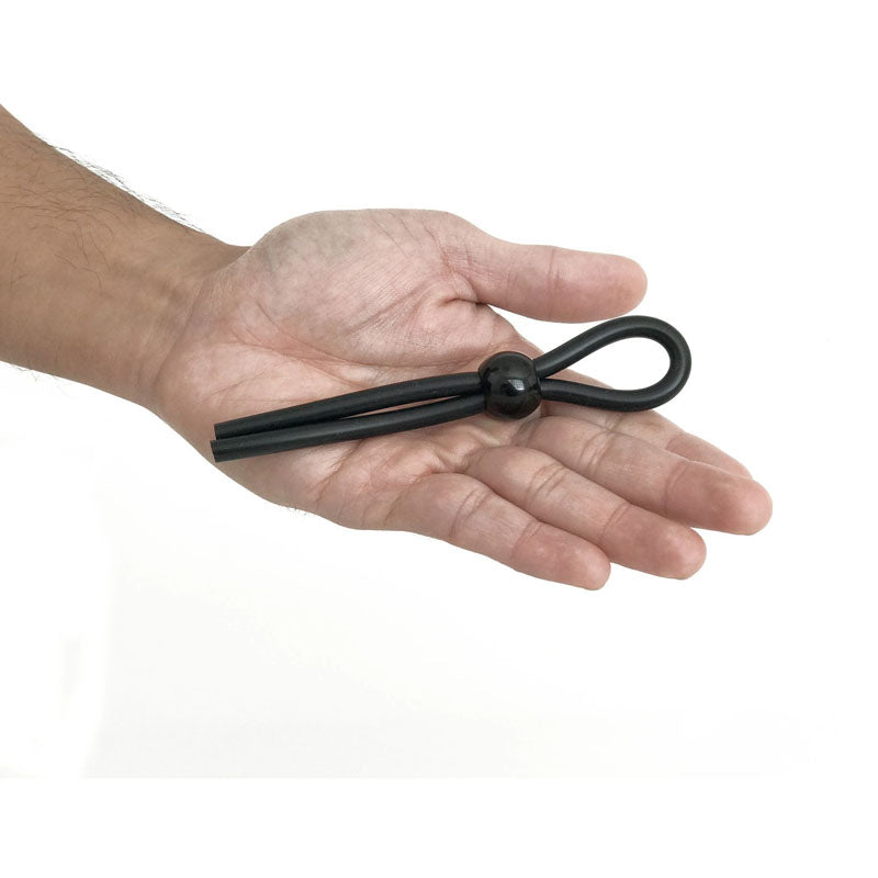 Boneyard Cock Leash Single - Black Adjustable Cock Lasso Ring - Hush Store Sydney 