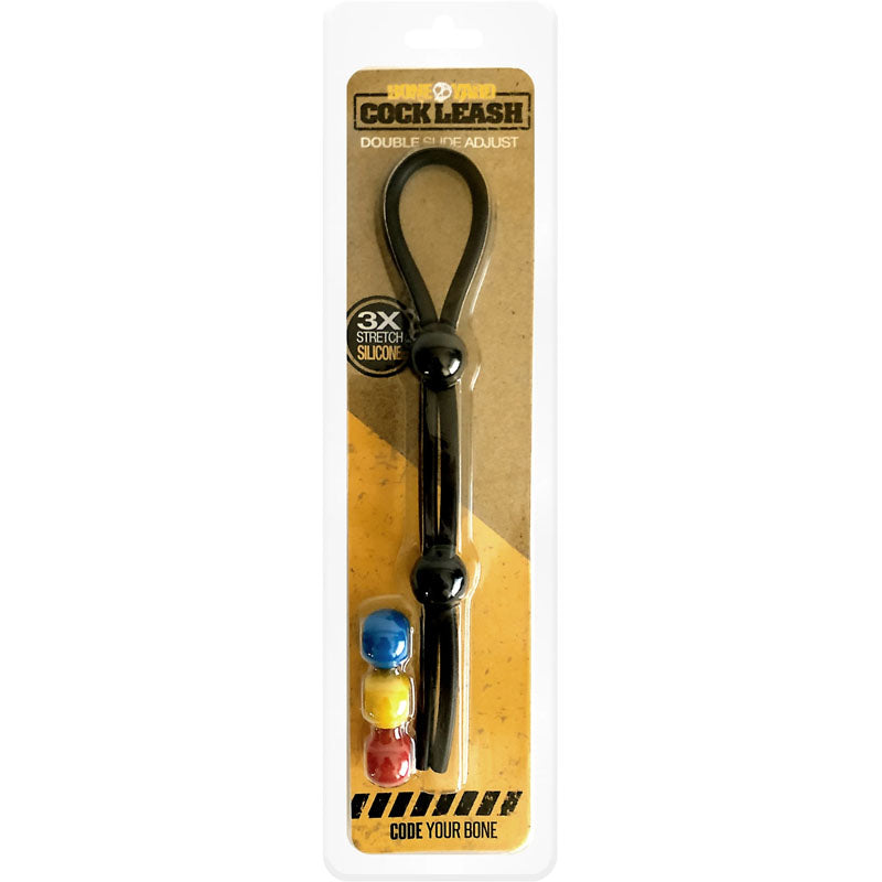 Boneyard Cock Leash Double - Black Adjustable Cock Lasso Ring - Hush Store Sydney 
