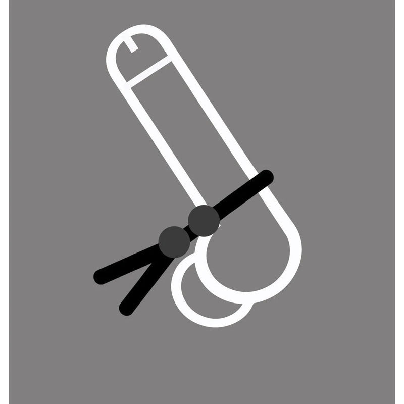 Boneyard Cock Leash Double - Black Adjustable Cock Lasso Ring - Hush Store Sydney 