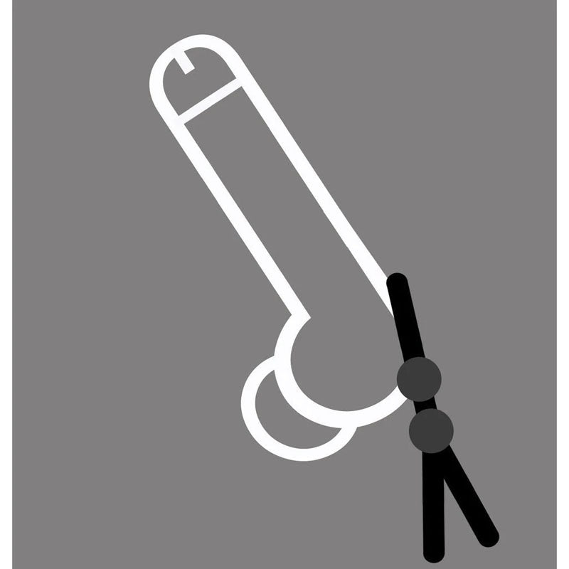 Boneyard Cock Leash Double - Black Adjustable Cock Lasso Ring - Hush Store Sydney 