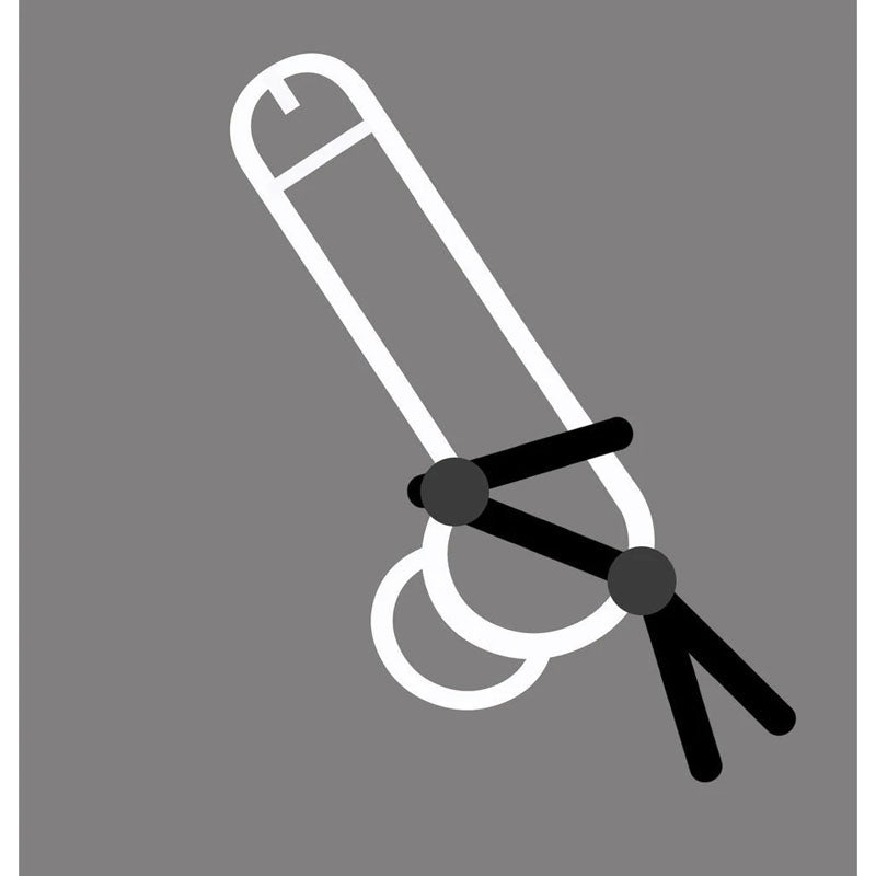 Boneyard Cock Leash Double - Black Adjustable Cock Lasso Ring - Hush Store Sydney 