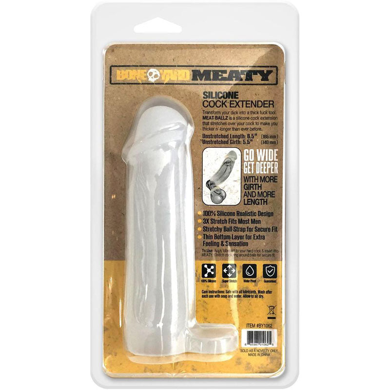 Boneyard Meaty Cock Extender - Clear - Clear Penis Extender Sleeve - Hush Store Sydney 