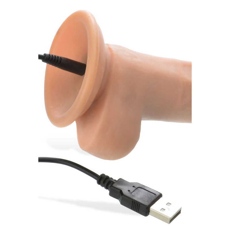 Adam & Eve Adam's True Feel Rechargeable Dildo - Flesh 17.8 cm (7'') USB Rechargeable Vibrating Dong - Hush Store Sydney 