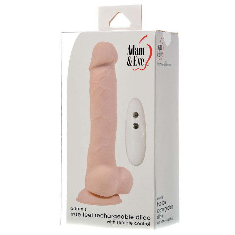 Adam & Eve Adam's True Feel Rechargeable Dildo - Flesh 17.8 cm (7'') USB Rechargeable Vibrating Dong - Hush Store Sydney 
