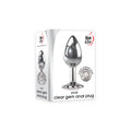Adam & Eve Clear Gem Anal Plug - Small - Metallic 7.1 cm Small Butt Plug with Clear Gem Base - Hush Store Sydney 