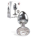 Adam & Eve Clear Gem Anal Plug - Medium - Metallic 8.2 cm Medium Butt Plug with Clear Gem Base - Hush Store Sydney 