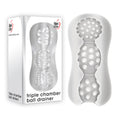 Adam & Eve Triple Chamber Ball Drainer - Clear Masturbator Sleeve - Hush Store Sydney 