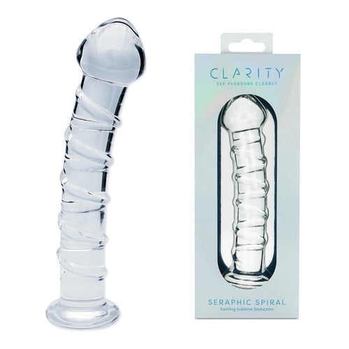 Clarity - Seraphic Spiral - Clear 16 cm Glass Dildo - Hush Store Sydney 