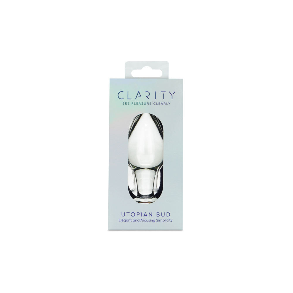 Clarity - Utopian Bud - Clear 8.9 cm Glass Butt Plug