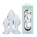 Clarity - Utopian Trinity - Clear Glass Butt Plugs - Set of 3 Sizes - Hush Store Sydney 