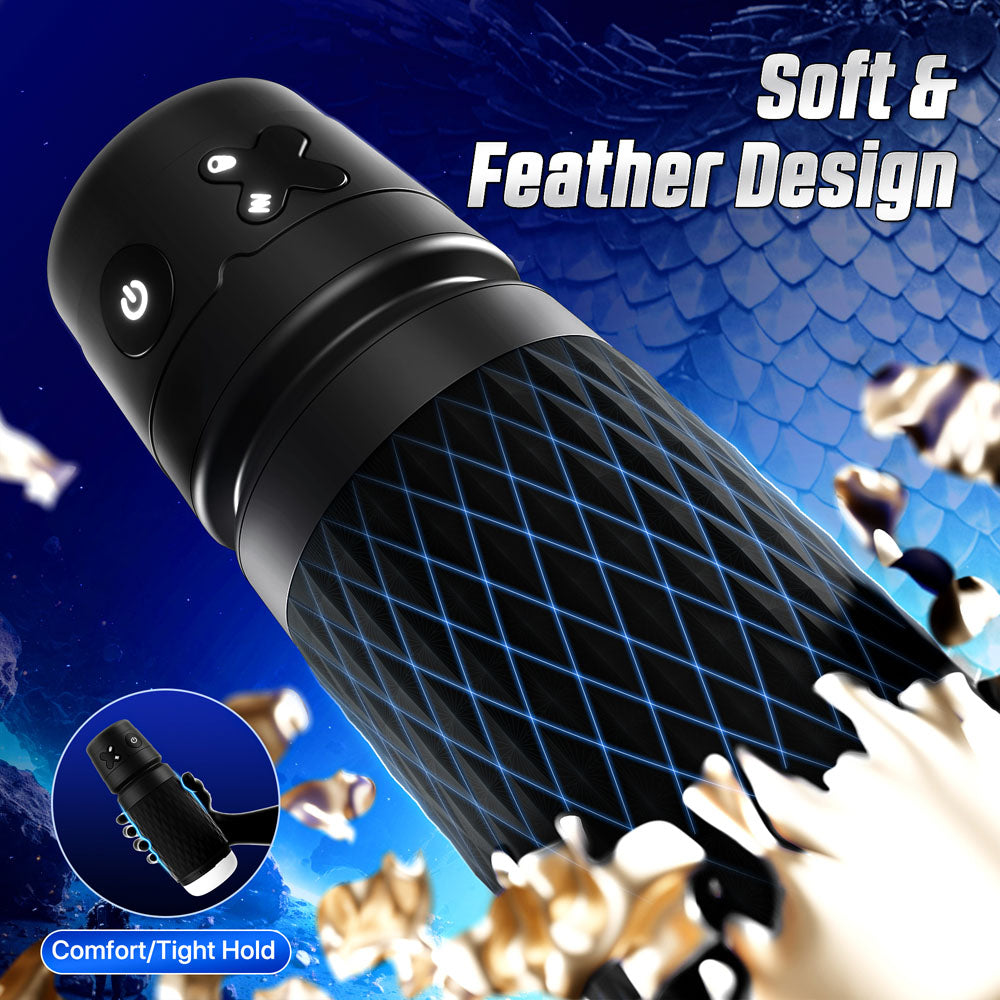 CyberSkin The Warrior - Black USB Rechargeable Sucking & Vibrating Auto Masturbator