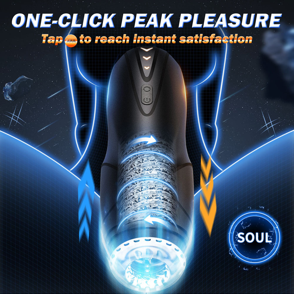 CyberSkin The Galaxy Voy - USB Rechargeable Thrusting & Rotating Auto Masturbator with Heater