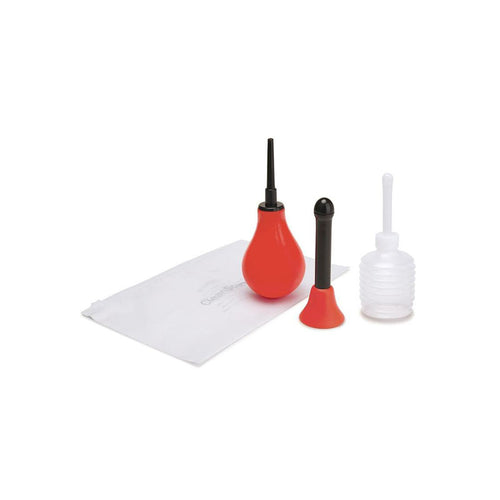 CleanScene 5 Piece Anal Douche Set with Classic & Flared Tips - 200 ml Capacity with Free Travel Douche Included - Hush Store Sydney 