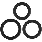 Adam & Eve Silicone Penis Ring Set - Black Cock Rings - Set of 3 Sizes