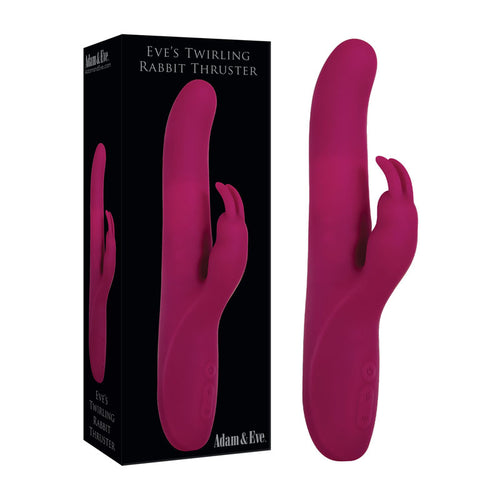 Adam & Eve Eve's Twirling Rabbit Thruster - Purple 24.1 cm USB Rechargeable Thrusting Rabbit Vibrator - Hush Store Sydney 