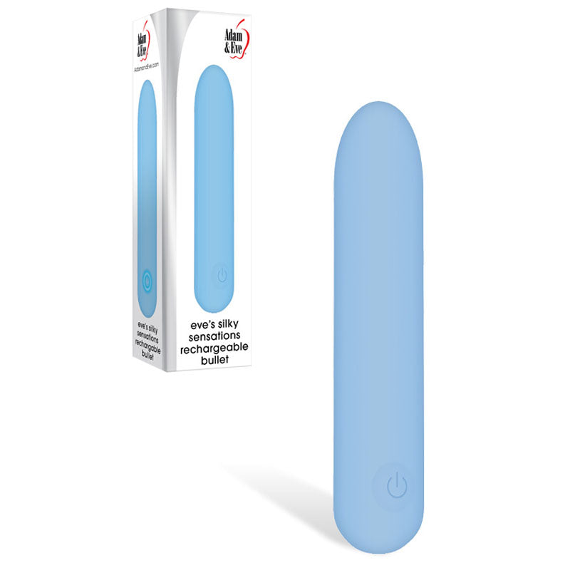 Adam & Eve Eve's Silky Sensations Rechargeable Bullet - Blue 9.4 cm USB Rechargeable Bullet - Hush Store Sydney 