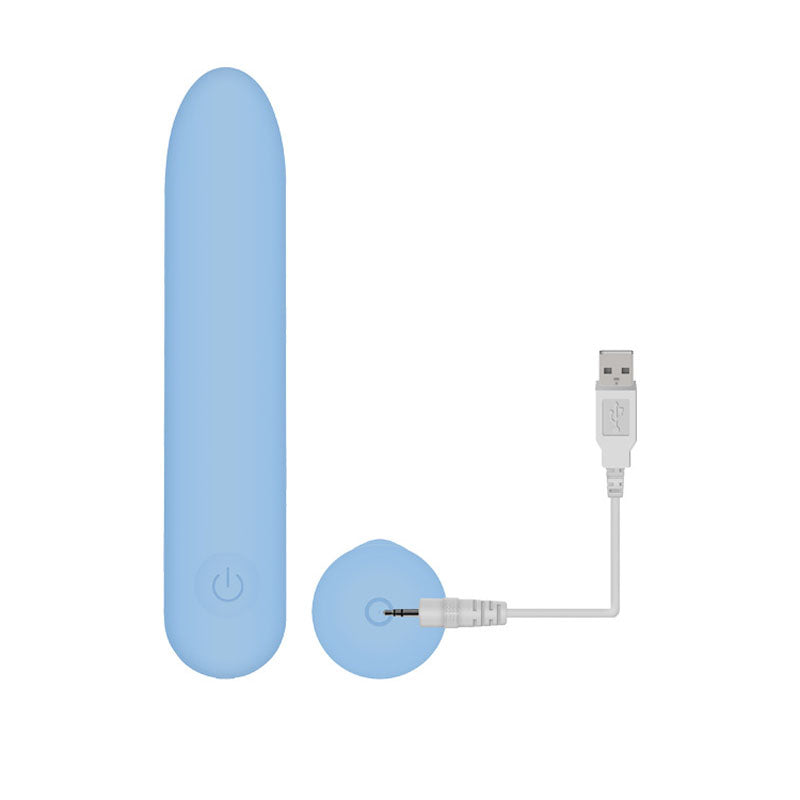 Adam & Eve Eve's Silky Sensations Rechargeable Bullet - Blue 9.4 cm USB Rechargeable Bullet - Hush Store Sydney 