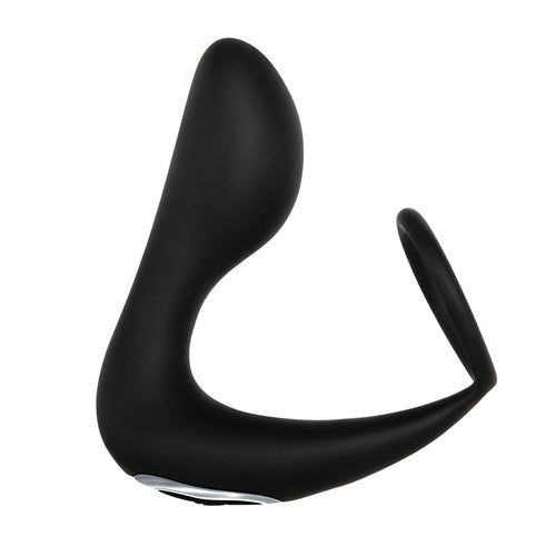 Adam & Eve Adam's Rechargeable Prostate Pleaser & C-Ring - Black USB Rechargeable Anal Plug with Cock Ring - Hush Store Sydney 