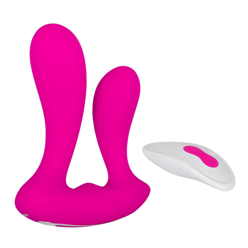 Adam & Eve Rechargeable Dual Entry Vibe - Pink USB Rechargeable Vibrator with Remote Control - Hush Store Sydney 