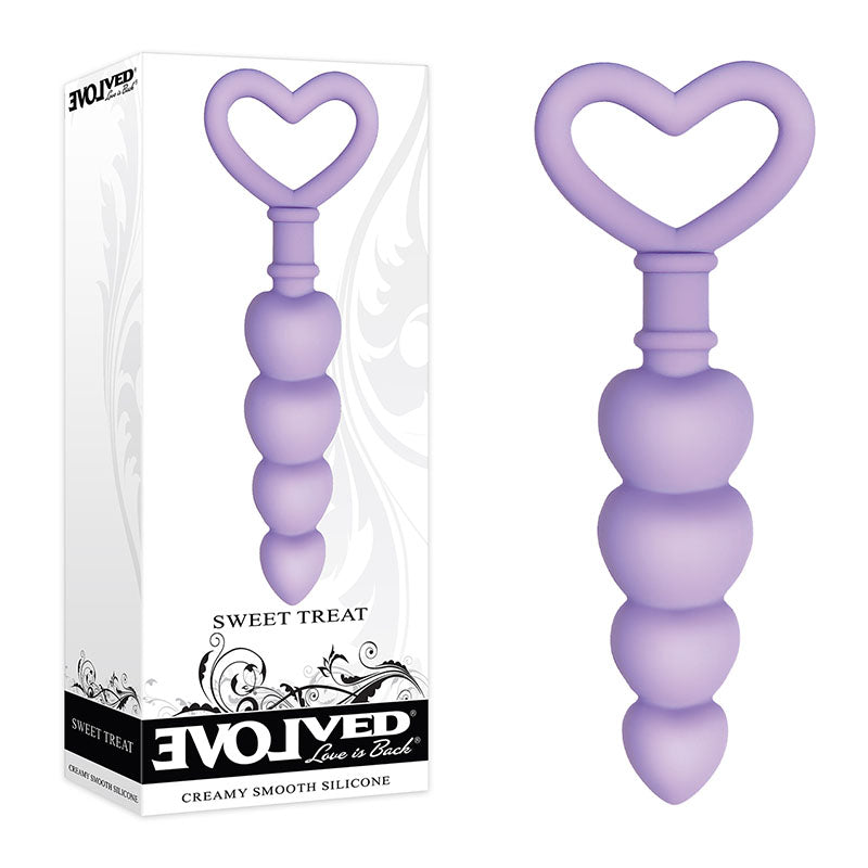 Evolved Sweet Treat - Purple 11.5 cm Beaded Butt Plug with Handle - Hush Store Sydney 