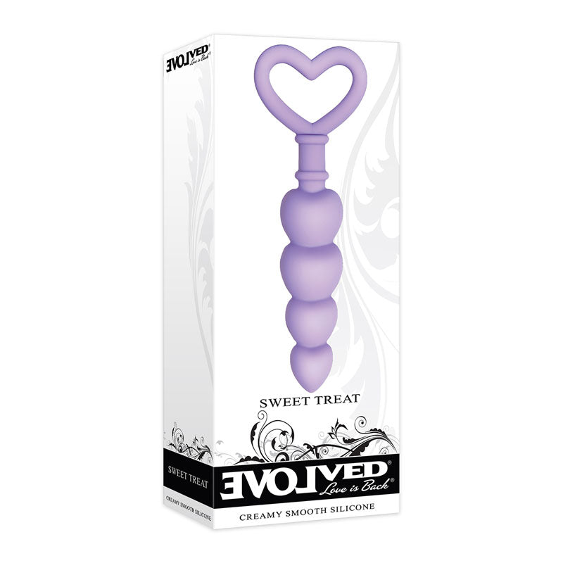 Evolved Sweet Treat - Purple 11.5 cm Beaded Butt Plug with Handle - Hush Store Sydney 
