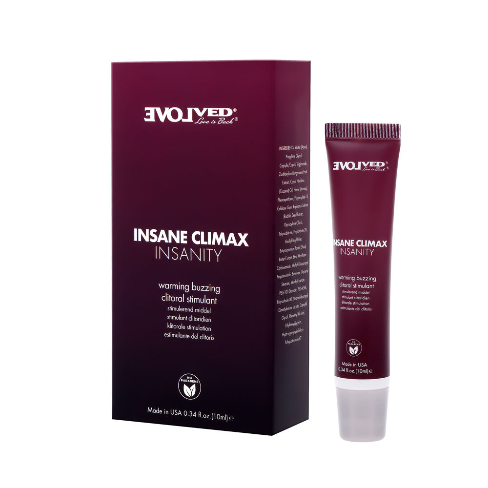 Evolved INSANE CLIMAX - INSANITY - Warming Buzzing Clitoral Stimulation Gel - 10 ml - Hush Store Sydney 