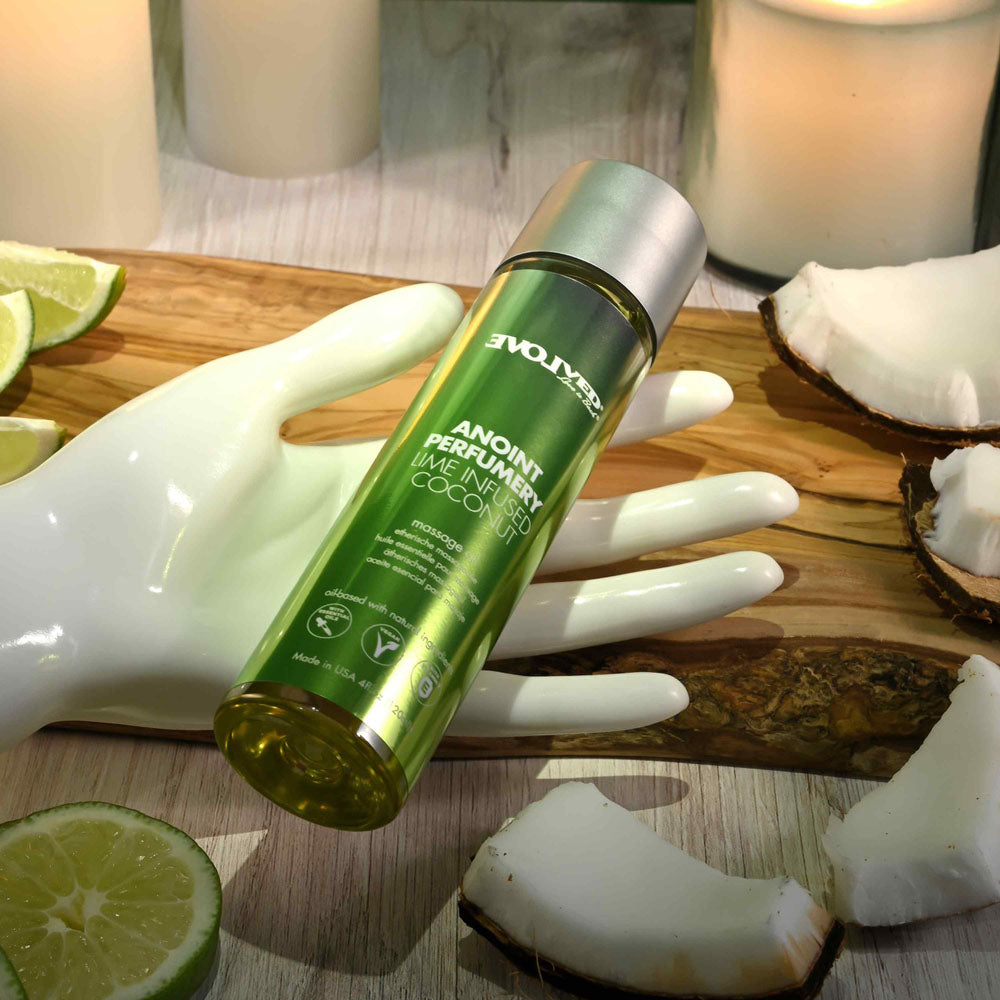 Evolved ANOINT PERFUMERY - Lime Infused Coconut - Lime Infused Coconut Massage Oil - 120 ml Bottle - Hush Store Sydney 