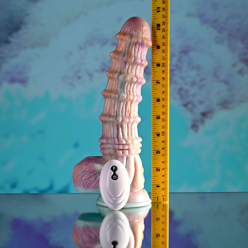 Evolved FANTASY - Multicoloured 27.6 cm USB Rechargeable Vibrating Fantasy Dildo with Remote - Hush Store Sydney 