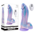 Evolved MYTHICAL - Multicoloured 22.6 cm USB Rechargeable Vibrating Fantasy Dildo with Remote - Hush Store Sydney 