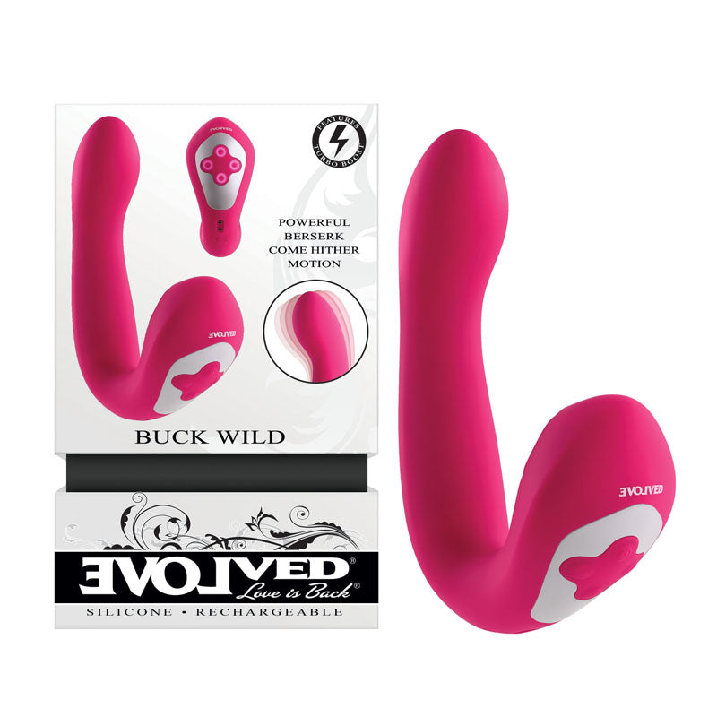 Evolved BUCK WILD - Pink USB Rechargeable Flicking Vibrator - Hush Store Sydney 