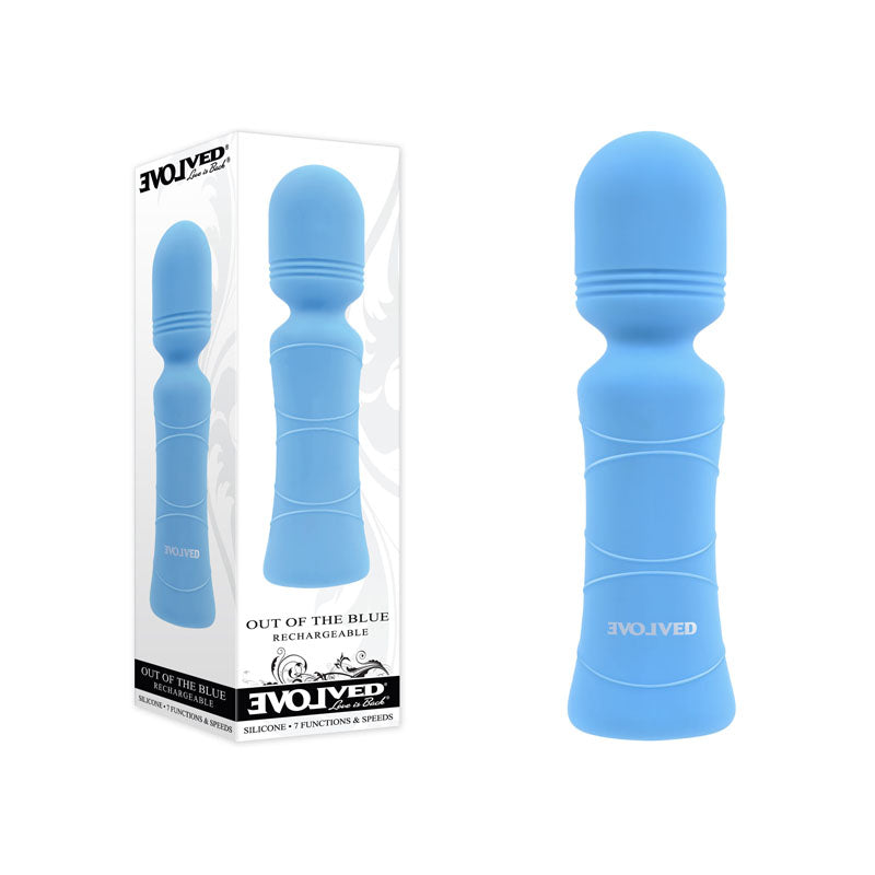 Evolved Out Of The Blue - Blue 10.5 cm USB Rechargeable Mini Massager Wand - Hush Store Sydney 