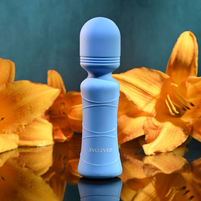 Evolved Out Of The Blue - Blue 10.5 cm USB Rechargeable Mini Massager Wand - Hush Store Sydney 