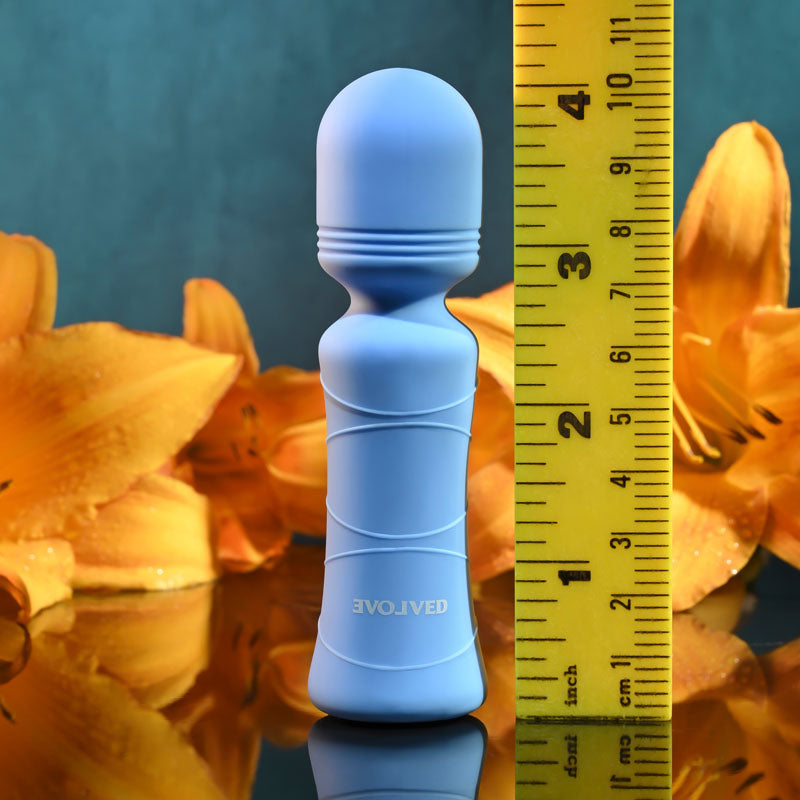 Evolved Out Of The Blue - Blue 10.5 cm USB Rechargeable Mini Massager Wand - Hush Store Sydney 
