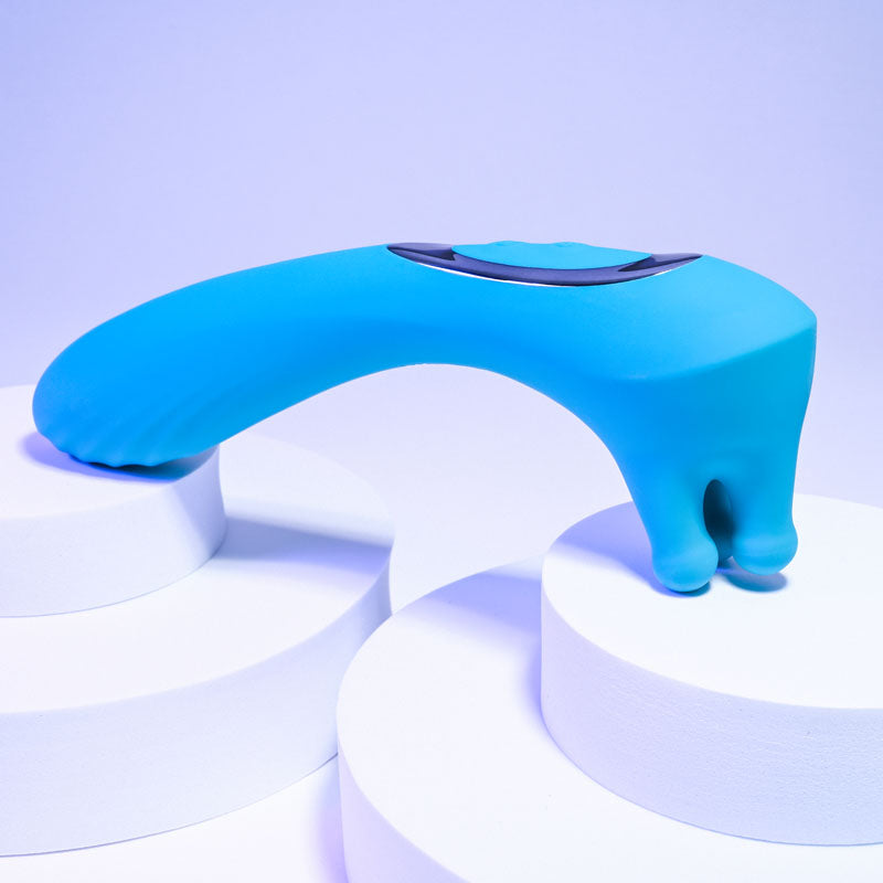 Evolved HEADS OR TAILS - Blue 19.3 cm USB Rechargeable Dual Ended Massager - Hush Store Sydney 