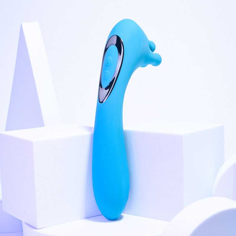 Evolved HEADS OR TAILS - Blue 19.3 cm USB Rechargeable Dual Ended Massager - Hush Store Sydney 