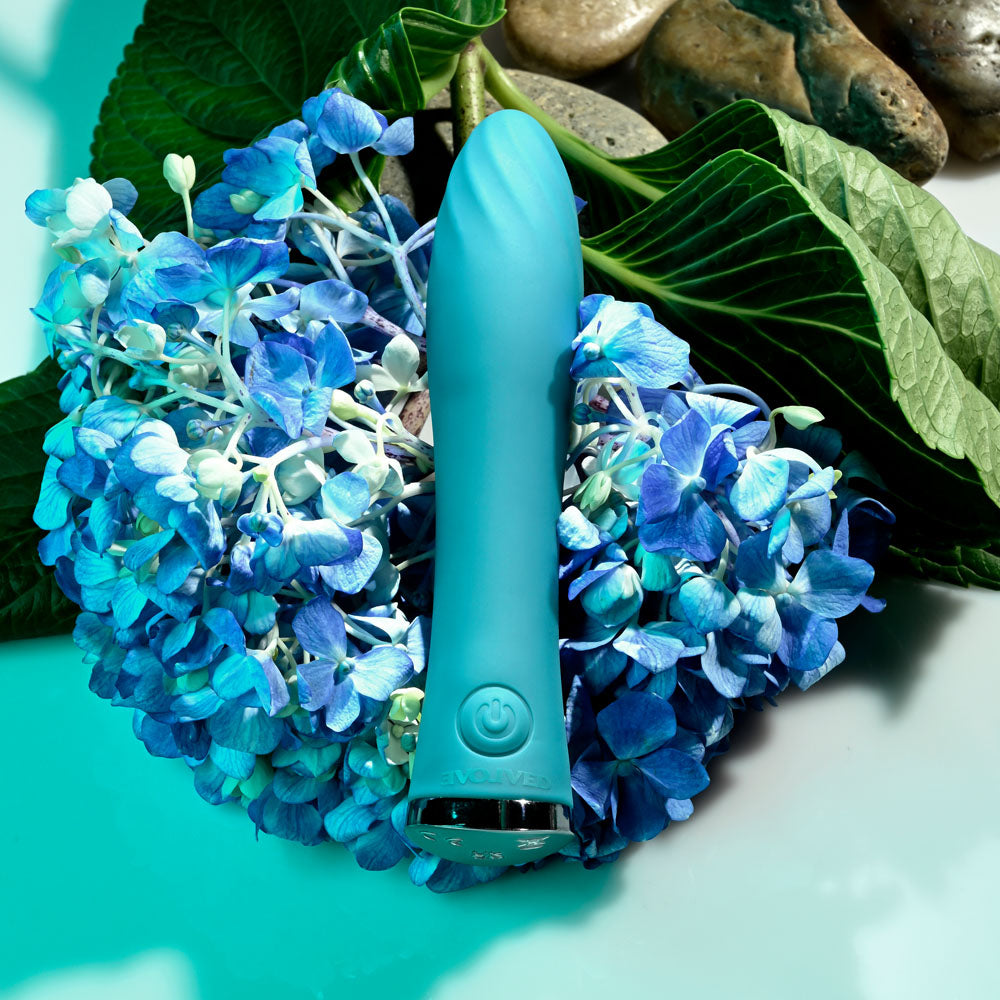 Evolved ULTRA WAVE - Blue 13 cm USB Rechargeable Mini Vibrator - Hush Store Sydney 