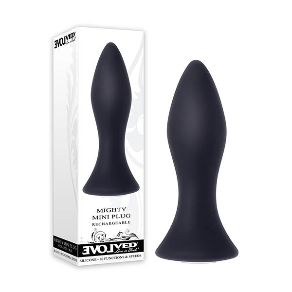 Evolved Mighty Mini Plug - Black 8.9 cm (3.5'') USB Rechargeable Butt Plug - Hush Store Sydney 