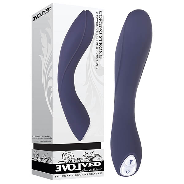 Evolved Coming Strong - Navy Blue 119 cm (7.5'') USB Rechargeable Vibrator - Hush Store Sydney 