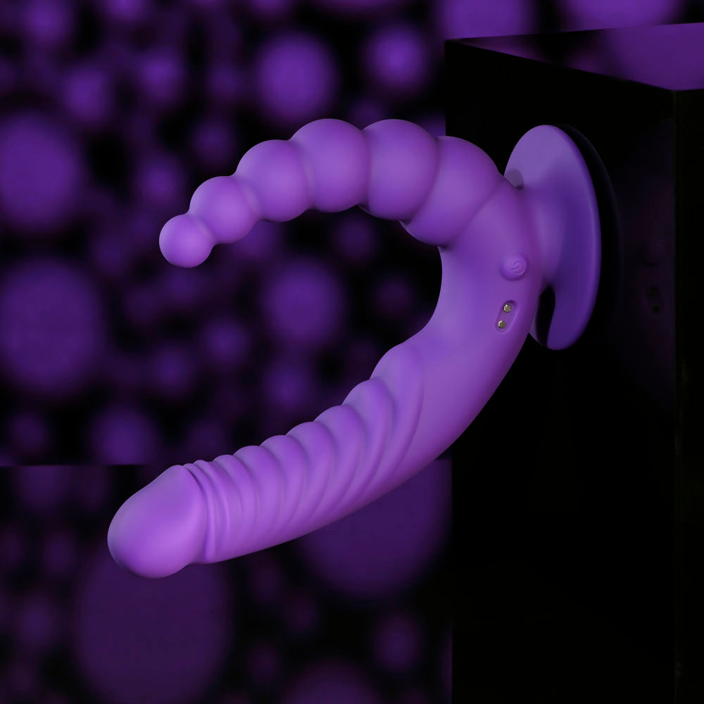 Evolved THE RIDER - Purple USB Rechargeable Double Ended Vibrator with Wireless Remote