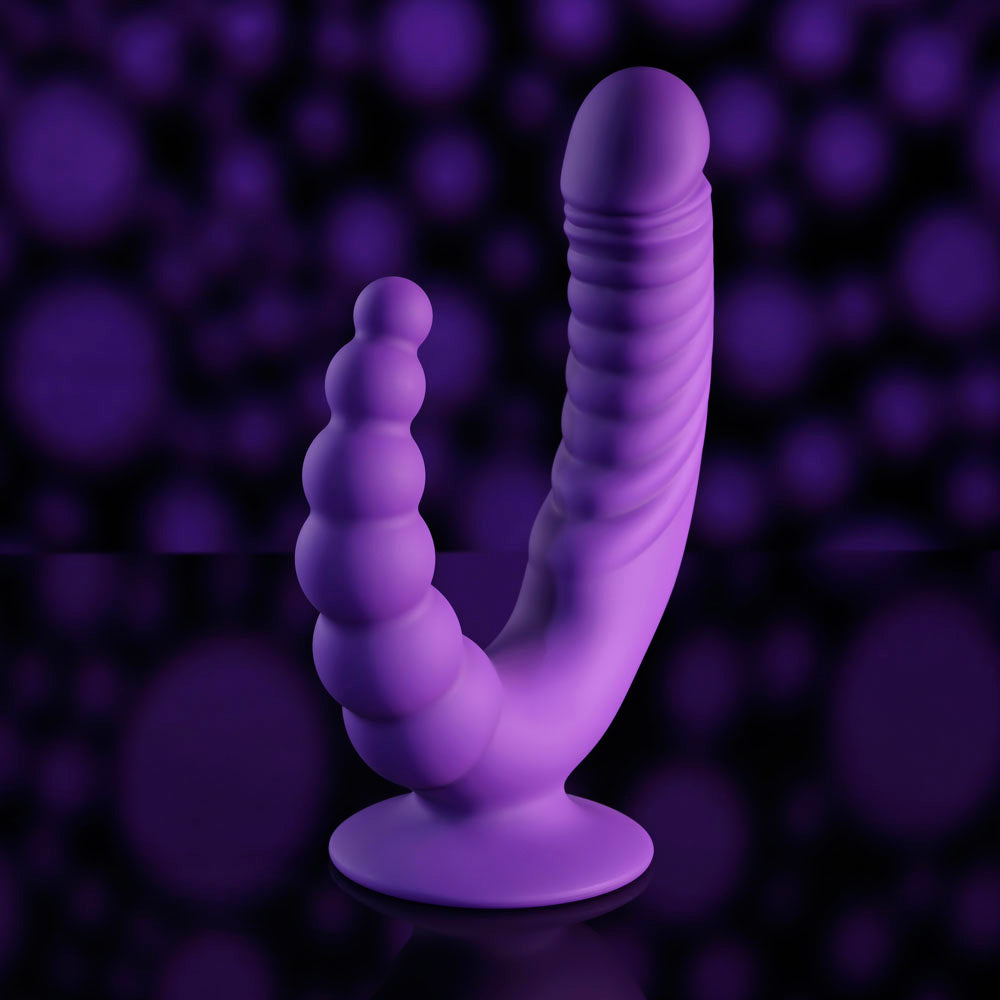 Evolved THE RIDER - Purple USB Rechargeable Double Ended Vibrator with Wireless Remote