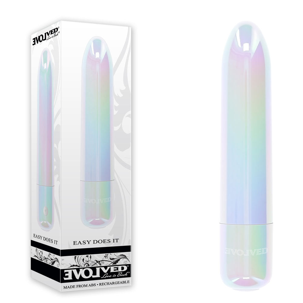Evolved EASY DOES IT - Pearlescent White 10 cm USB Rechargeable Bullet