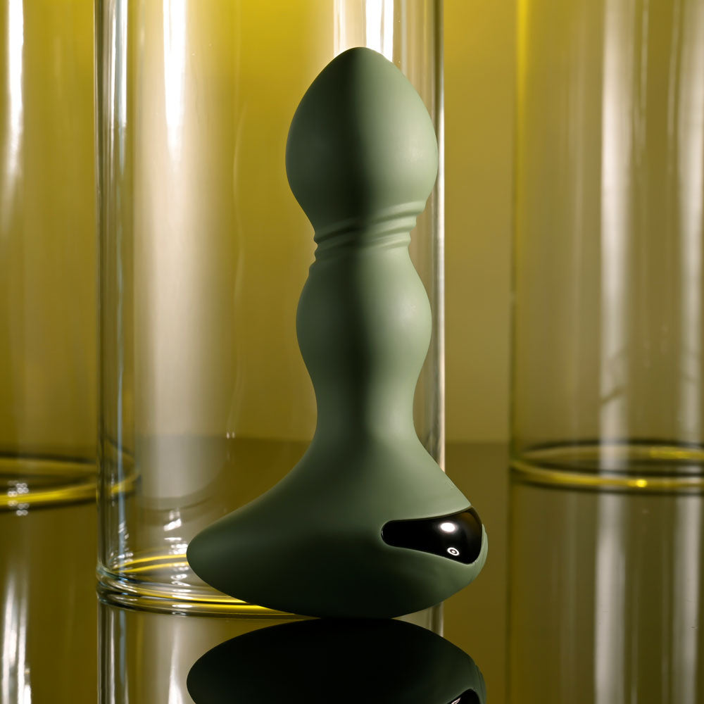 Evolved LIEUTENANT - Green 12.2 cm USB Rechargeable Vibrating Butt Plug - Hush Store Sydney 