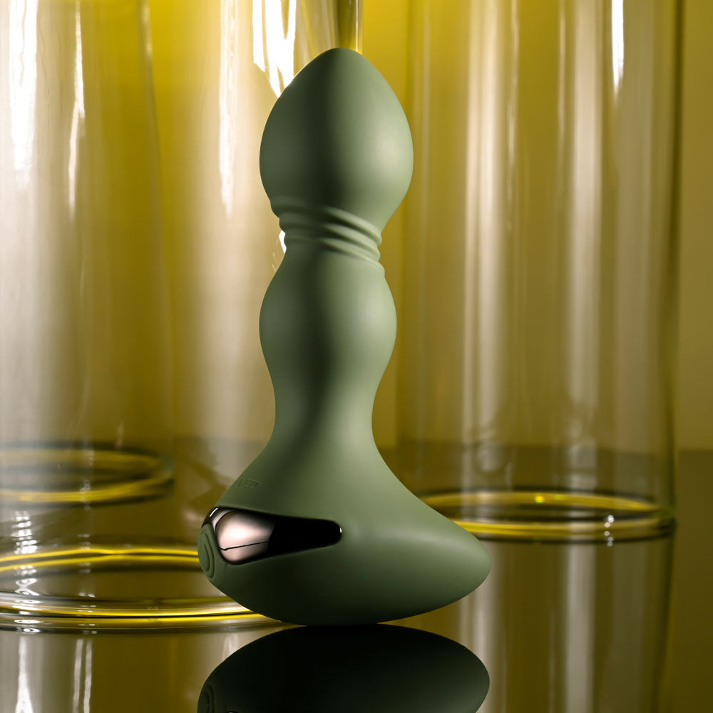 Evolved LIEUTENANT - Green 12.2 cm USB Rechargeable Vibrating Butt Plug - Hush Store Sydney 