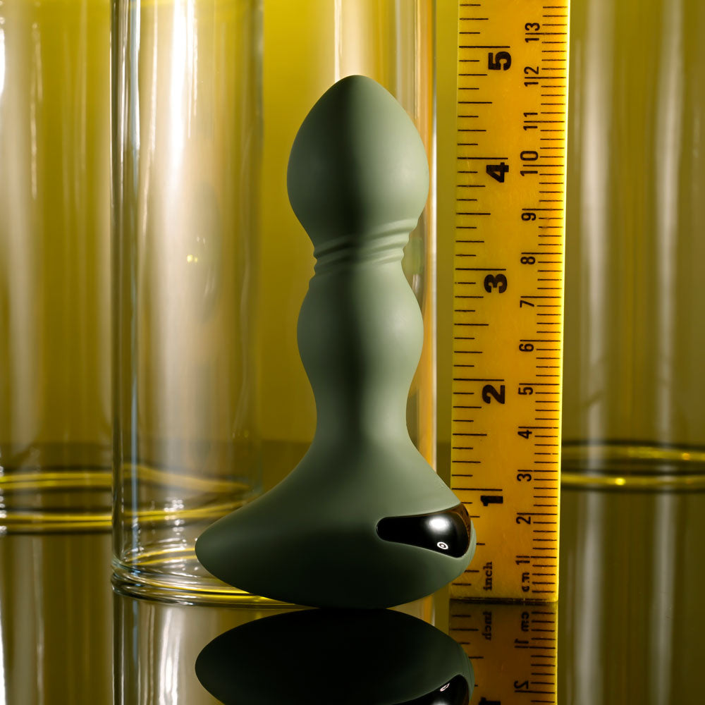 Evolved LIEUTENANT - Green 12.2 cm USB Rechargeable Vibrating Butt Plug - Hush Store Sydney 