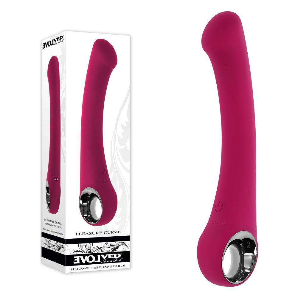 Evolved PLEASURE CURVE - Pink 19 cm USB Rechargeable Vibrator - Hush Store Sydney 