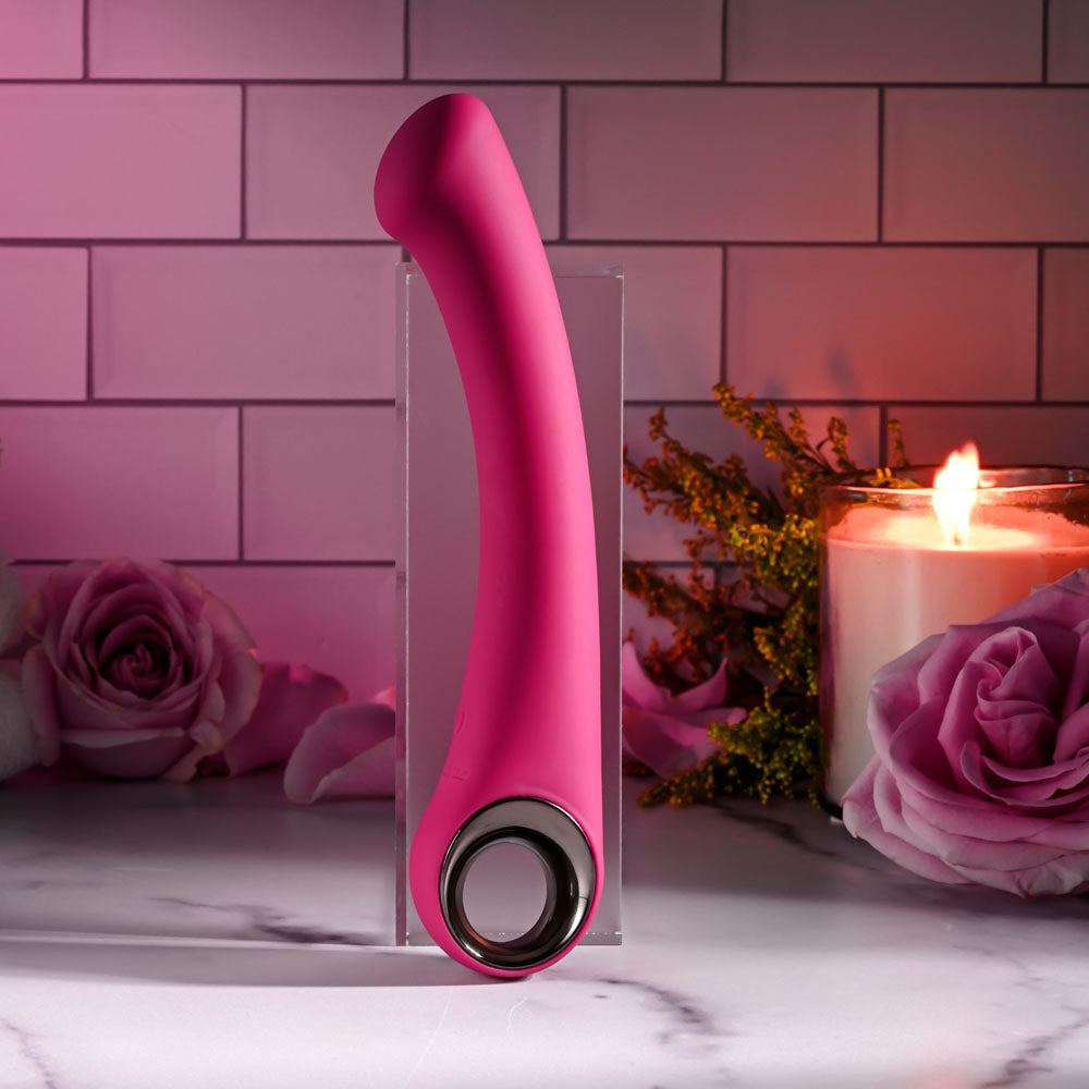 Evolved PLEASURE CURVE - Pink 19 cm USB Rechargeable Vibrator - Hush Store Sydney 